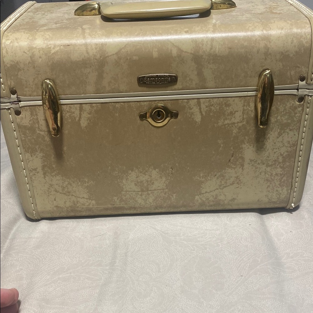 Samsonite Cream and Gold Travel Case